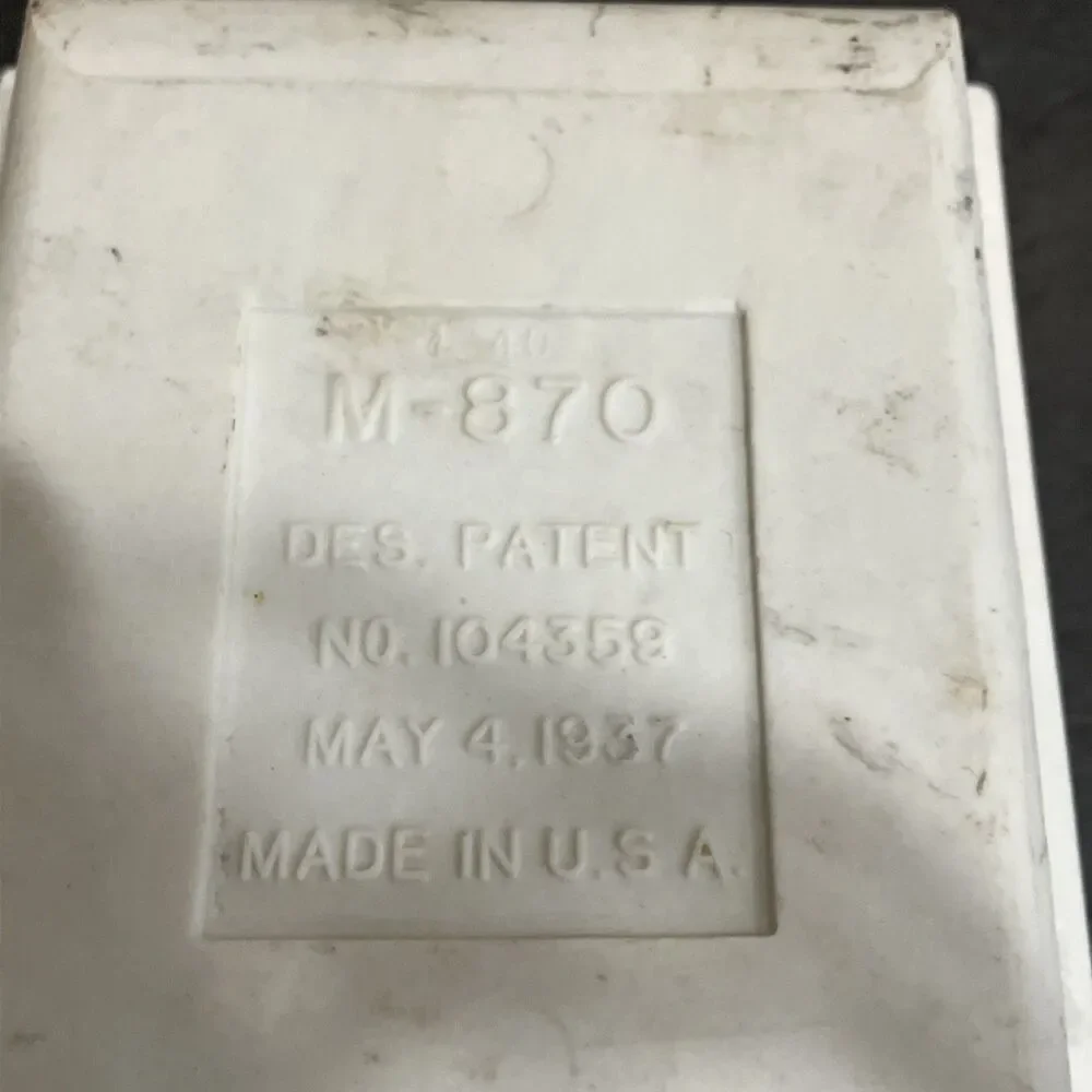 Vintage Antique White Porcelain Wall Mount Soap Dish 1937 Bathroom Fixture M-870